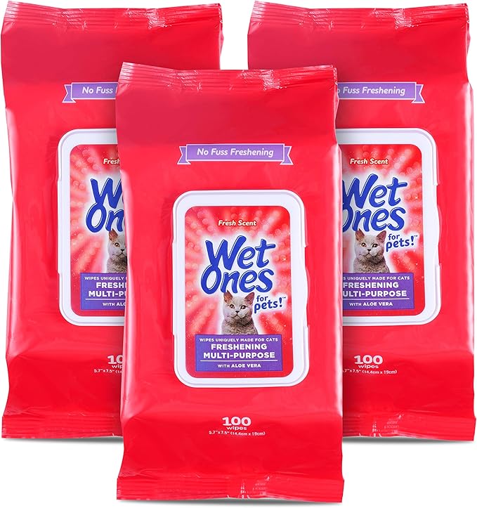 Wet Ones for Pets Freshening Multipurpose Wipes for Cats With Aloe Vera
