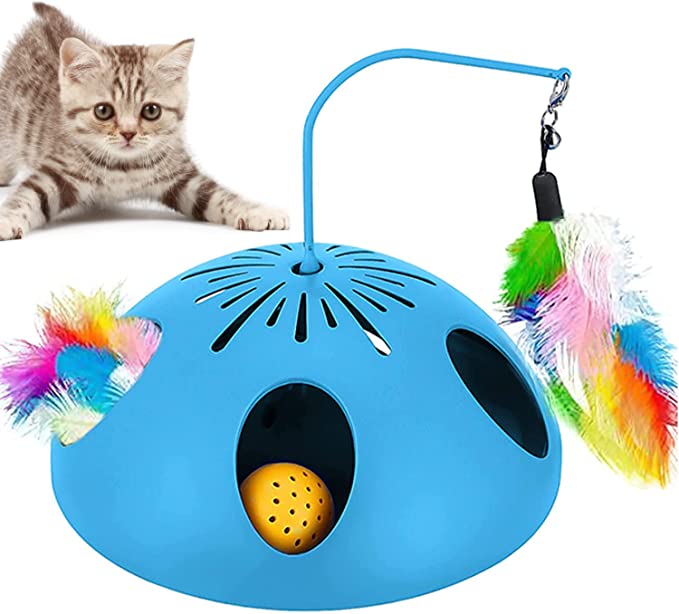 Cat Toys 2 Speed Modes, 3-in-1 Automatic Interative Cat Toys for Indoor Cats
