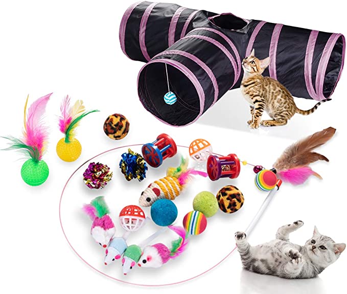 Dono 21Pcs Cats Feather Toys-Kitten Interactive Pet Toys Assortments