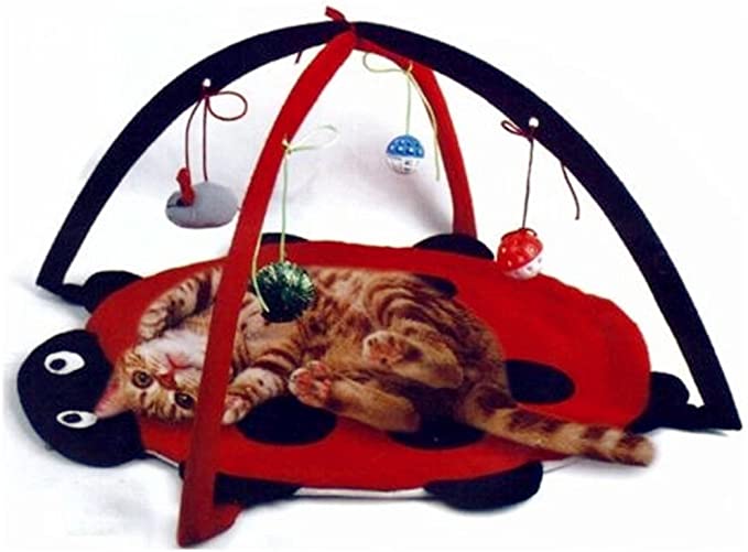 Petty Love House Cat Activity Center with Hanging Toy Balls
