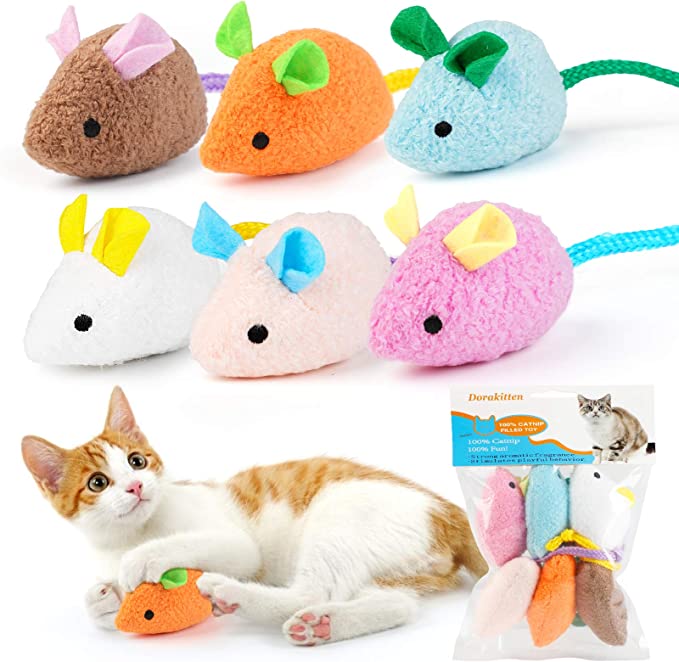Catnip Toy - 6Pcs Cats Mouse Plush Cat Toys
