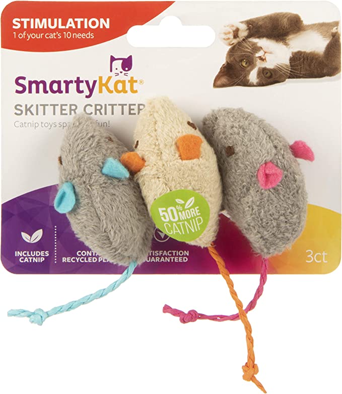 SmartyKat (3 Count) Skitter Critters Catnip Cat Toys