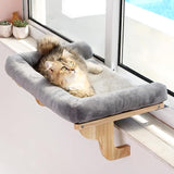 Cat Perch for Window Sill with Bolster - Orthopedic Hammock Design with Premium Hardwood & Robust Metal Frame