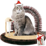 Happi N Pets The Original Cat Arch Self Groomer Cat Massager, Cat Grooming Brush with Sturdy Cat Scratching Pad and Catnip Toy