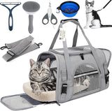 Pet Carrier,7PCS Cat Carrier Bag Airline Approved Large Cat Carrier Up to 20LBs