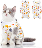 SUNFURA Cat Recovery Suit, Kitten Surgical Full Bodysuit for Abdominal Wound Protector Anti Licking After Surgery