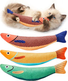 Potaroma Cat Toys Saury Fish, 3 Pack Catnip Crinkle Sound Toys Soft and Durable, Interactive Cat Kicker Toys for Indoor Kitten Exercise 9.4 Inches for All Breeds