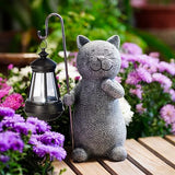 Qeeman Solar Garden Statue Cat Figurine