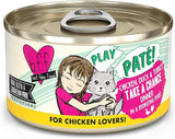 B.F.F. PLAY - Best Feline Friend Paté Lovers, Aw Yeah!, Chicken, Duck & Turkey Take a Chance with Chicken, Duck & Turkey, 2.8oz Can (Pack of 12)