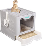 PawFwens Large Cat Litter Box with Lid