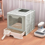 Large Foldable Cat Litter Box with Lid