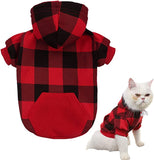 KOOLTAIL Plaid Dog Hoodie Pet Clothes Sweaters with Hat