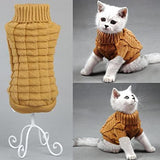 Bolbove Cable Knit Turtleneck Sweater for Small Cats