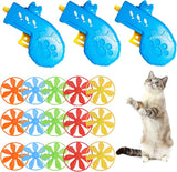 8 Pieces Cat Fetch Toy with Colorful Flying Propellers Set