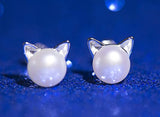 Wicary Cat Earrings Sterling Silver