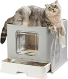 Suhaco Foldable Cat Litter Box with Lid
