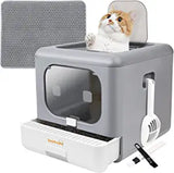 Foldable Cat Litter Box with Lid, LOOBANI Enclosed