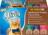 9Lives Seafood & Turkey Favorites Wet Cat Food Variety