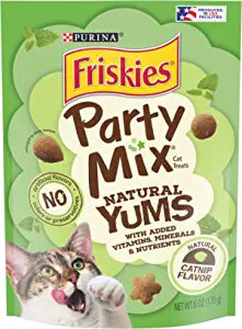Purina Friskies, Natural Cat Treats, Party Mix Natural Yums Catnip Flavor
