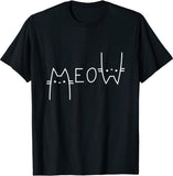 Meow Cat Shirt Meow Kitty Funny Cats Mom And Cat Dad T-Shirt
