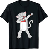Dabbing Cat T-Shirt Funny Dab Gift Cat Tee T-Shirt