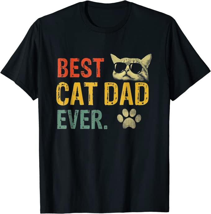 Vintage Best Cat Dad Ever T-Shirt