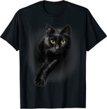 Black Cat Yellow Eyes T-Shirt Cats Tee Shirt Gifts